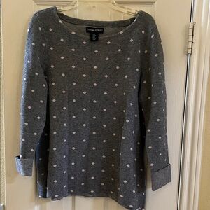 Cynthia Rowley Gray Sweater with Light Pink Dots